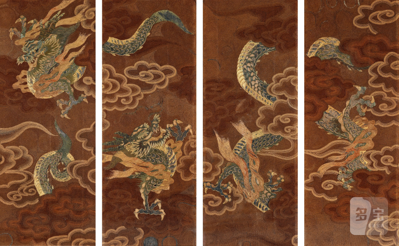 清 通景云龙纹四条屏 - 图1